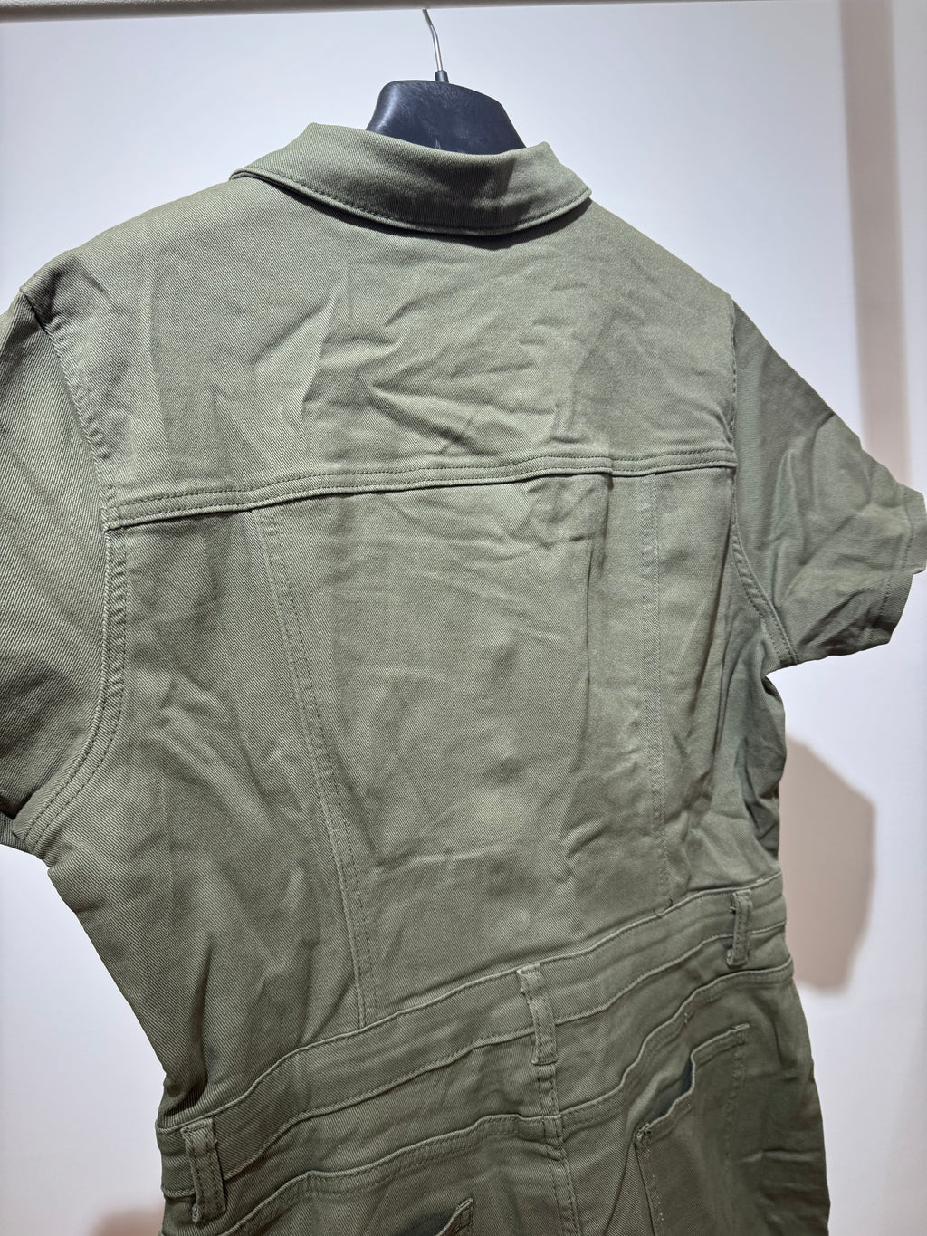 salopette in denim verde