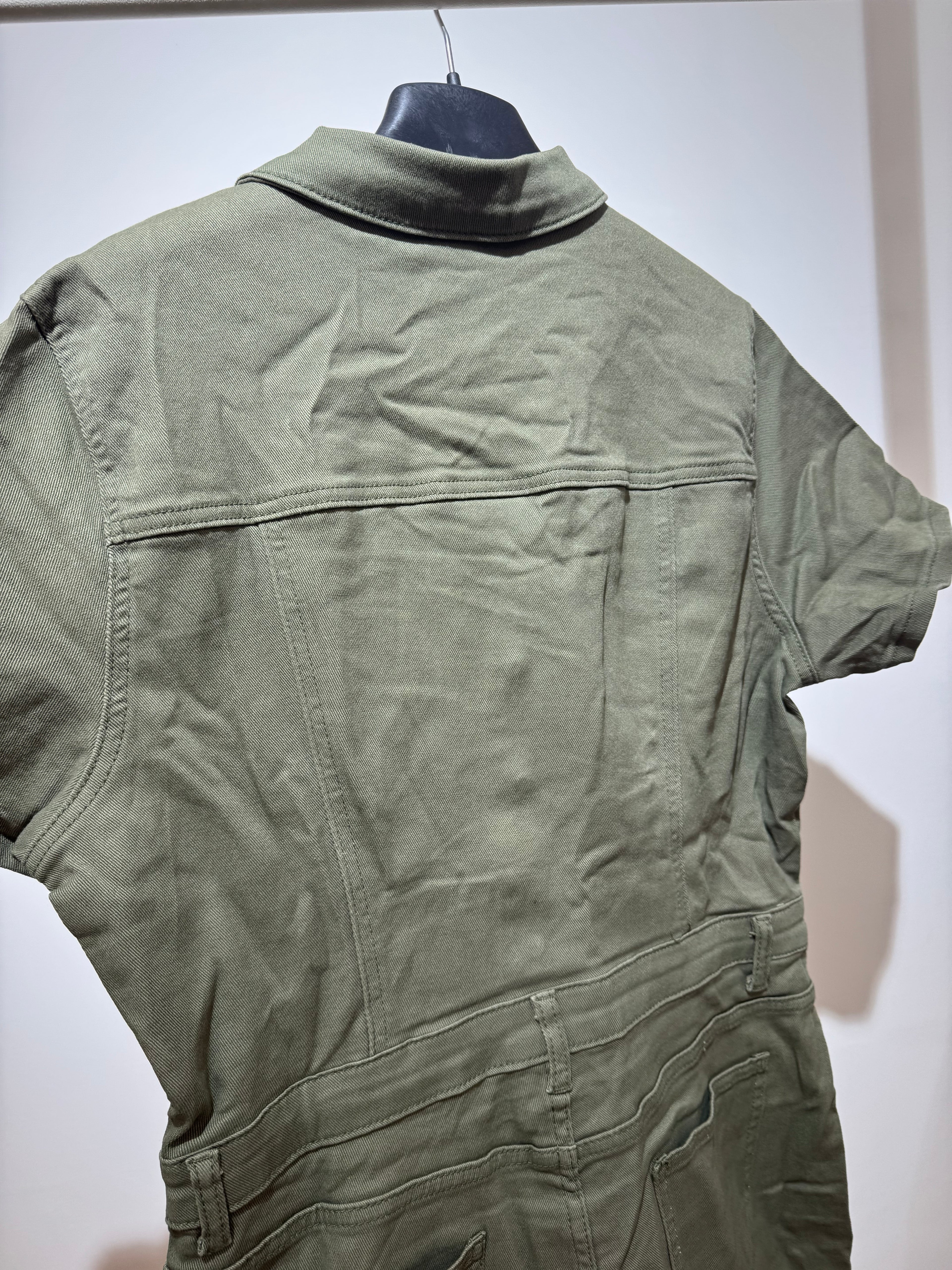 salopette in denim verde