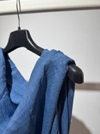 Abito lungo effetto denim