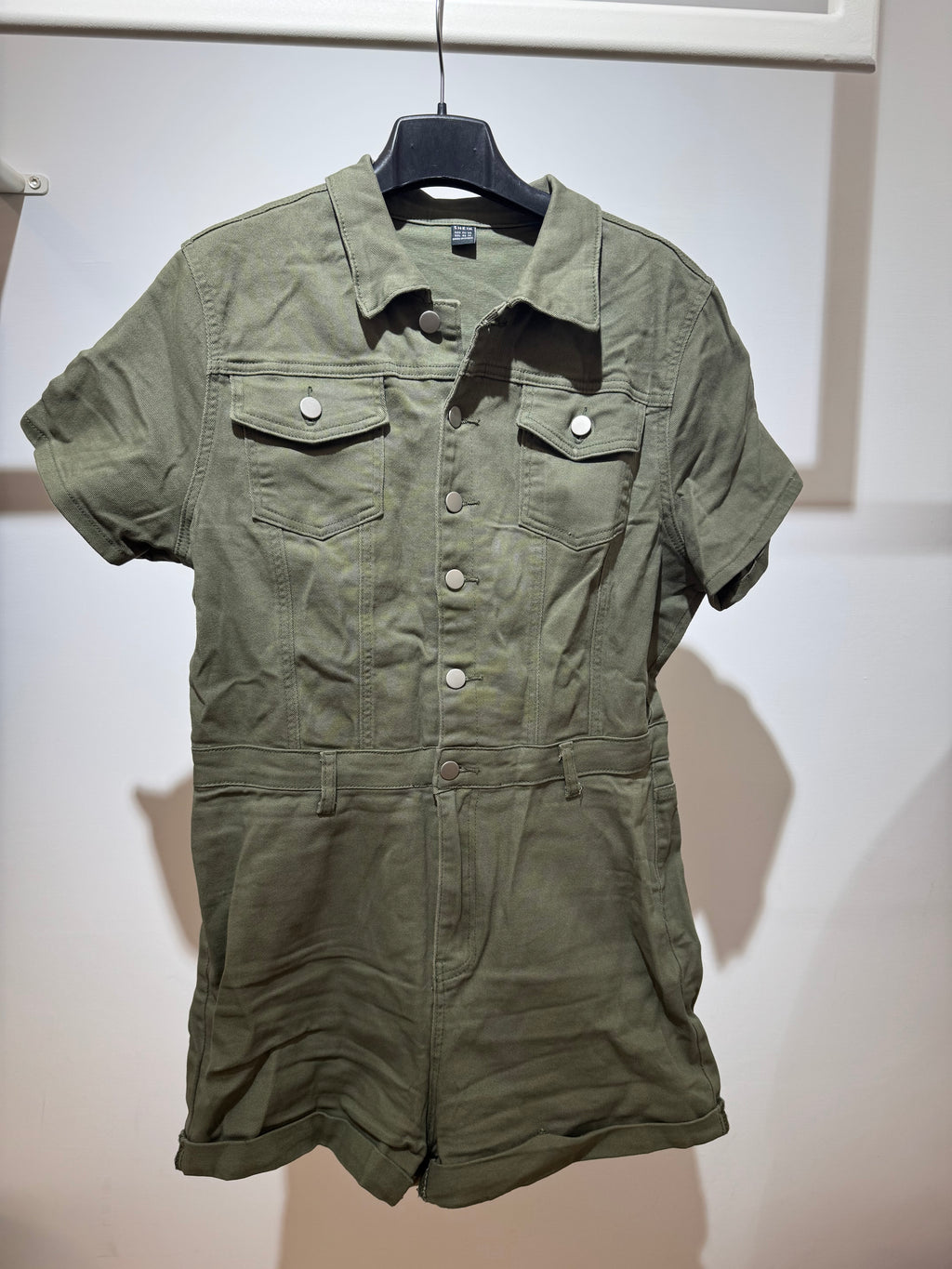 salopette in denim verde