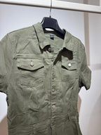 salopette in denim verde